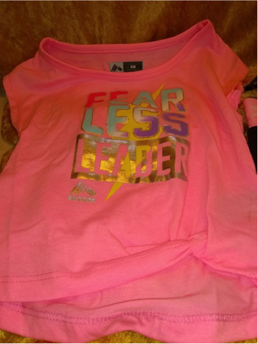 RBX Girls' Toddler Active Top and Short Set, fearless leader, brand New Size 2T